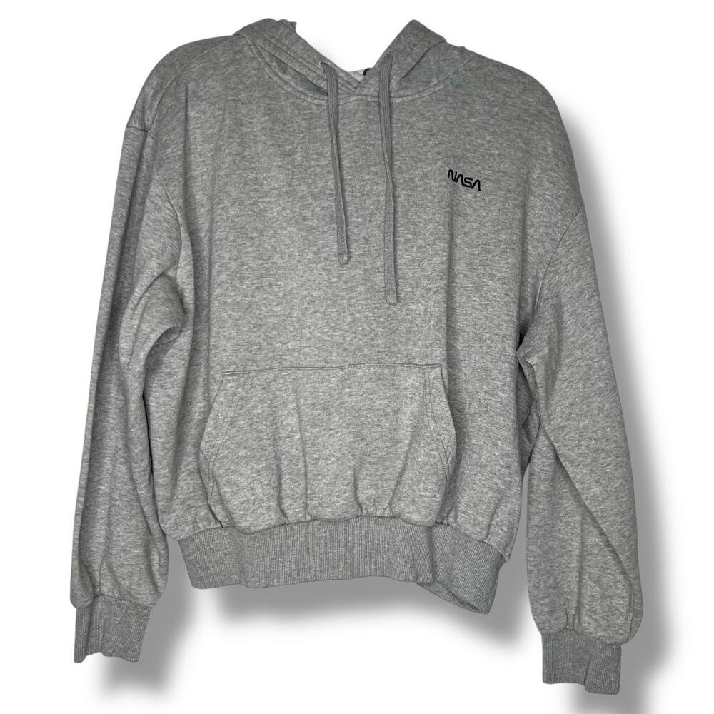 H&M Basic Divided NASA Grey Hooded Top Sweater Size Medium